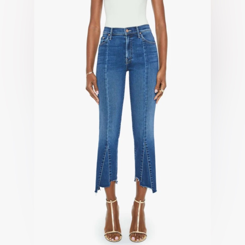 MOTHER INSIDER CROP POINTY FRAY SCORCHIN jeans size 28